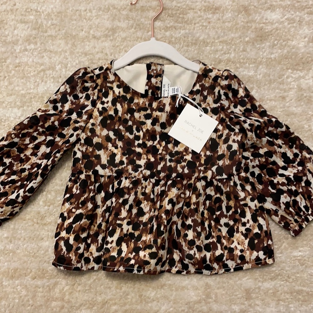NWT Baby Girls Rachel Zoe for Janie and Jack Adorable Leopard Print shirt!